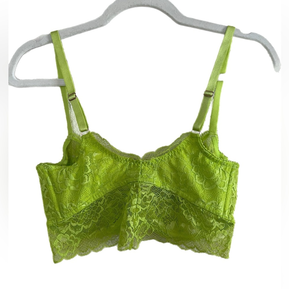 Savage X Fenty Neon Green Lace Bra Set and Garter π - Picture 3 of 16